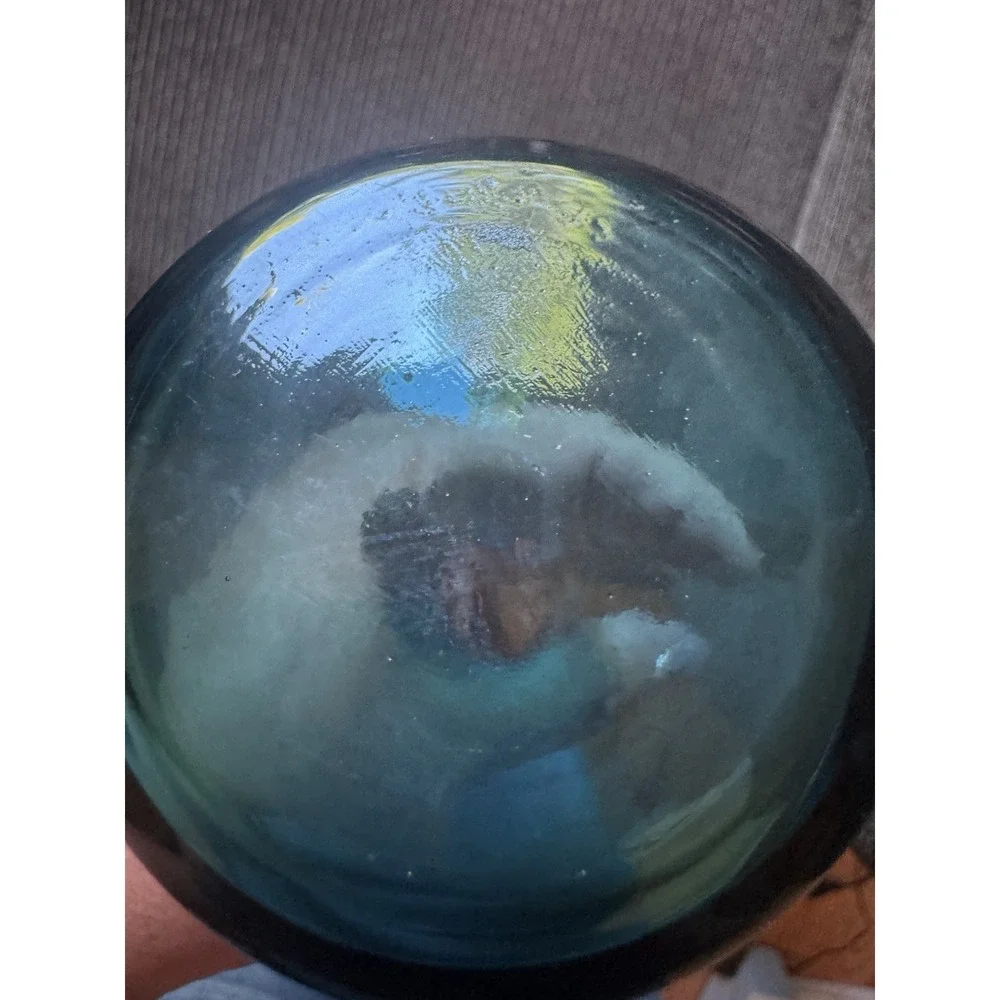 Vintage Empoli Italy Teal Blue Glass Bud Vase MCM‎ 10